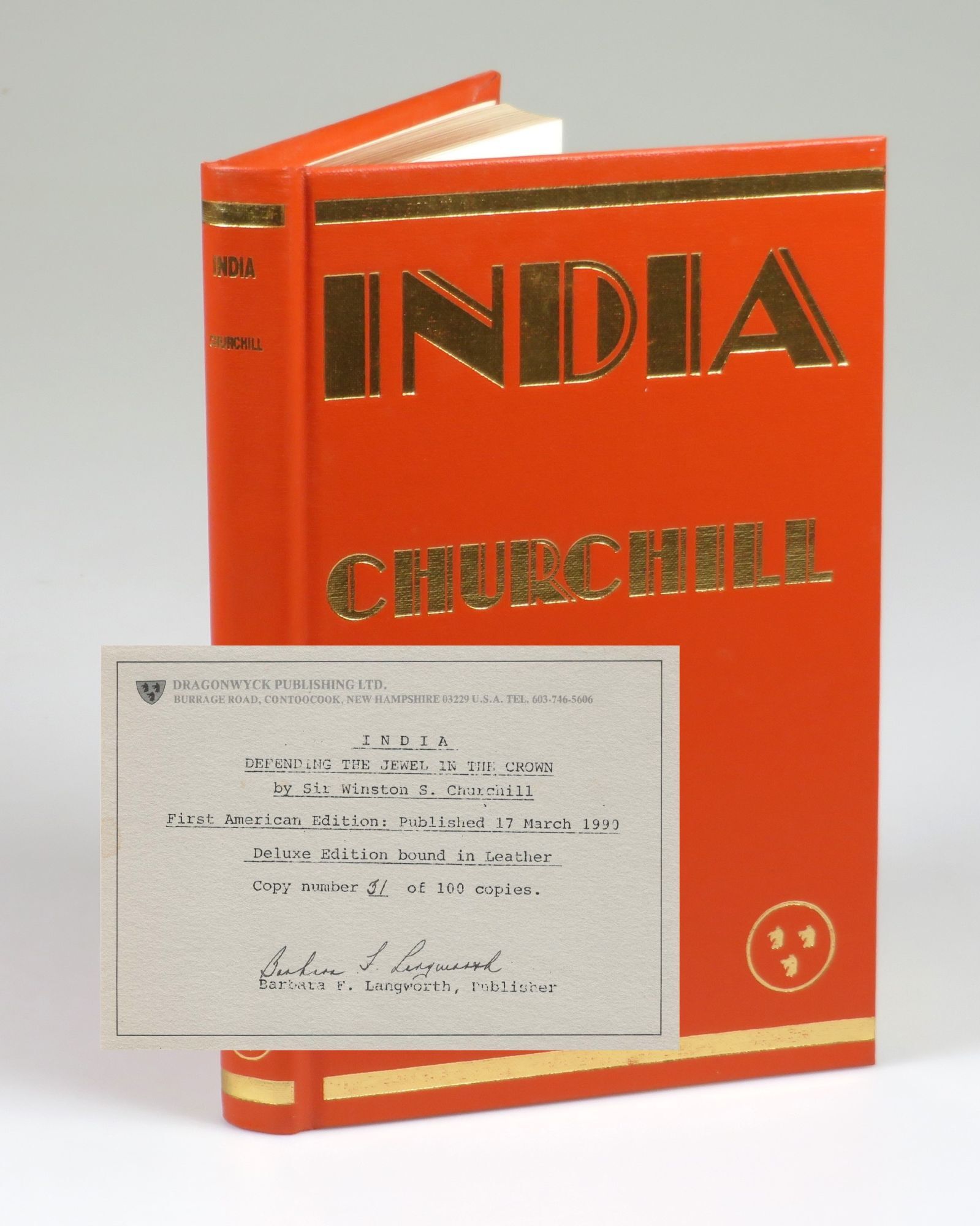 India, the quite scarce, finely bound, limited, and numbered issue of ...