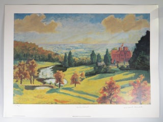 Item #008252 View from Chartwell, a limited and numbered lithograph reproduction of Churchill's...