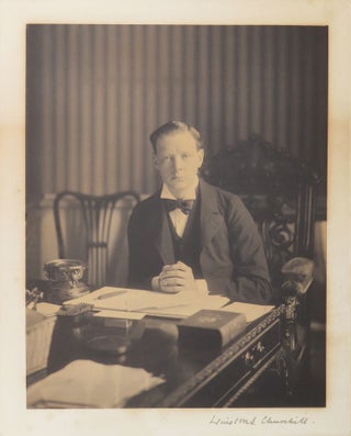 Item #008263 A magnificent, large, signed photograph of Winston S. Churchill captured and printed...