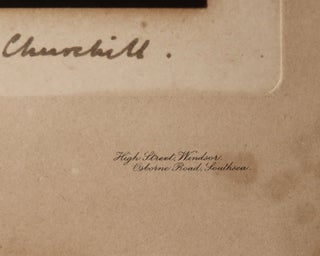 A magnificent, large, signed photograph of Winston S. Churchill captured and printed in late 1900, just after Churchill's first election to Parliament at the age of 25, still housed in the original, contemporary frame