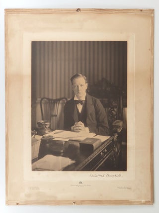 A magnificent, large, signed photograph of Winston S. Churchill captured and printed in late 1900, just after Churchill's first election to Parliament at the age of 25, still housed in the original, contemporary frame