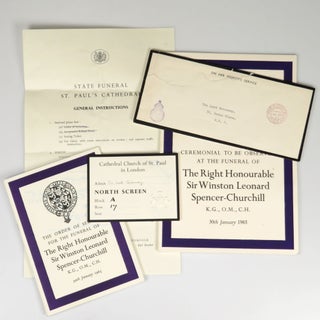 Item #008278 A small archive of five documents from the 30th January 1965 state funeral of...