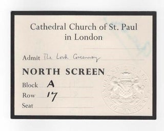 A small archive of five documents from the 30th January 1965 state funeral of Winston S. Churchill issued to Baron Greenway