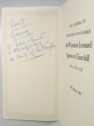 A small archive of five documents from the 30th January 1965 state funeral of Winston S. Churchill issued to Baron Greenway