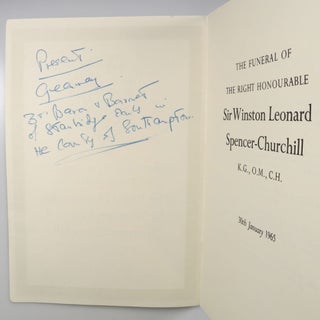 A small archive of five documents from the 30th January 1965 state funeral of Winston S. Churchill issued to Baron Greenway