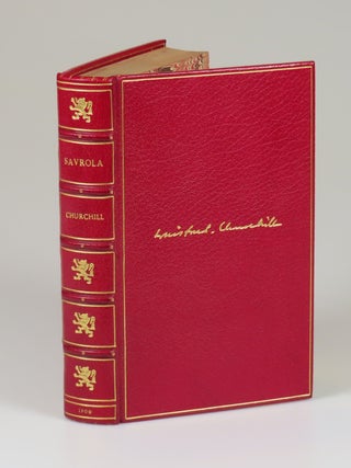 Item #008295 Savrola, finely bound in full red Morocco by Bayntun-Riviere. Winston S. Churchill