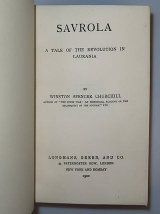 Savrola, finely bound in full red Morocco by Bayntun-Riviere