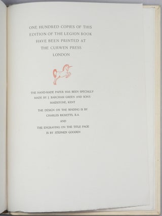 The Legion Book, an extraordinary copy of the limited issue of the first edition, finely bound and signed by 85 prominent contributing writers and artists and 4 prime ministers (three British and one French)