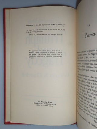 "To Pamela from Winston by Winston" - The Second World War: Triumph and Tragedy, the U.S. first edition of the sixth and final volume of Winston S. Churchill's history of the Second World War, warmly and playfully inscribed to his former daughter-in-law, mother of his namesake grandson, and future U.S. Ambassador to France, Pamela Harriman