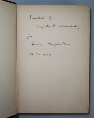 The World Crisis: The Aftermath, 1918-1928, inscribed and dated by Churchill in New York City to Henry Morgenthau on 'Black Thursday', 24 October 1929, the day of the stock market crash that ushered in the Great Depression