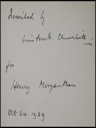 The World Crisis: The Aftermath, 1918-1928, inscribed and dated by Churchill in New York City to Henry Morgenthau on 'Black Thursday', 24 October 1929, the day of the stock market crash that ushered in the Great Depression