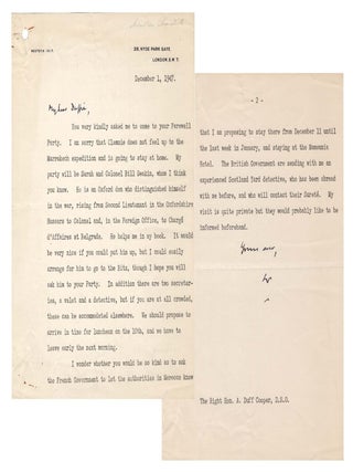 Item #008313 "My visit is quite private..." - A 1 December 1947 typed letter signed from...