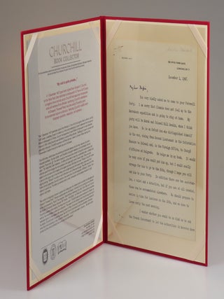 "My visit is quite private..." - A 1 December 1947 typed letter signed from Winston S. Churchill on his Hyde Park Gate stationery to Ambassador to France Duff Cooper, a longtime friend and ally whom Churchill had appointed Ambassador while still wartime Prime Minister, confirming Churchill's attendance at Cooper's "Farewell Party" and discussing Churchill's plans for an extended sojourn in Morocco, featuring Churchill's notably warm holograph salutation, valediction, and signature