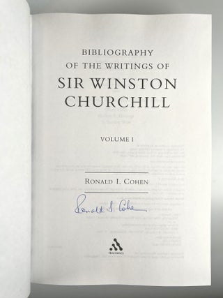 A Bibliography of the Writings of Sir Winston Churchill, complete in three volumes, signed in each volume by the author