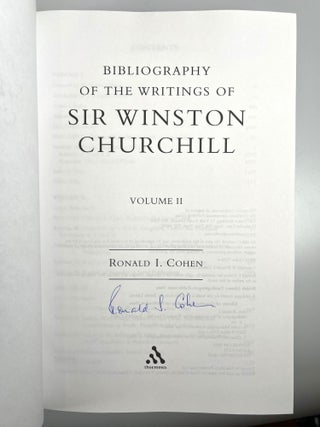 A Bibliography of the Writings of Sir Winston Churchill, complete in three volumes, signed in each volume by the author