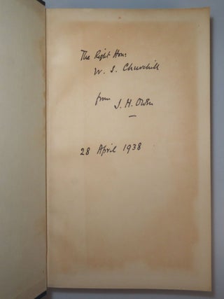 War At Sea Under Queen Anne, a presentation copy inscribed and dated by the author to Winston S. Churchill in 1938, whom the author served as naval research assistant for nearly a decade, whose work paralleled Churchill's own history of the first Duke of Marlborough, and who served in the Royal Navy under Churchill's First and Second World War tenures as First Lord of the Admiralty