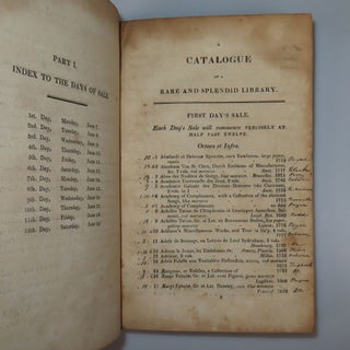 The White Nights Library, Parts I & II, the original 1819 catalogues, including myriad, informative contemporary annotations recording prices realized and, in some cases, buyers