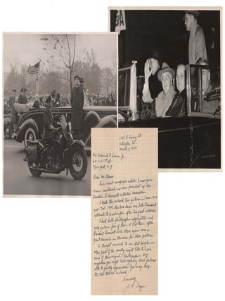 Item #008374 Two original photographs of President Franklin D. Roosevelt taken in Washington,...