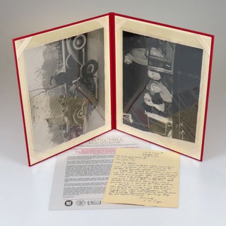 Two original photographs of President Franklin D. Roosevelt taken in Washington, D.C. after his electoral victories in November 1940 and 1944, with a 1949 presentation letter from the photographer to the recipient, a vice-president of the Franklin D. Roosevelt Collector's Association
