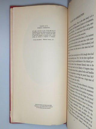 "and Franklin D. Roosevelt" Federal Justice, with a tripartite mid-1930s Roosevelt Administration association, inscribed by the co-author, Homer Cummings, FDR's longest-serving Attorney General, to FDR's indispensible aide, confidante, and de facto chief of staff, Marguerite "Missy" LeHand, and further signed by FDR himself