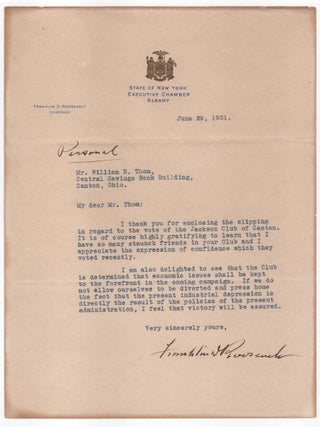 Item #008378 "economic issues shall be kept to the forefront in the coming campaign." A 29 June...