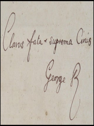 The Book of Common Prayer in a magnificent, original Royal binding, owned and twice signed by King George II, inscribed with a notional epitaph in his own hand, and signed by future prime minister William Pitt the Elder, apparently used for the baptism of future prime minister William Pitt the Younger, two years following publication