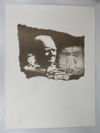 "I have no fear of the future ... Let us go forward into its mysteries." - A large format print #77/400 of an intaglio drawing of Sir Winston S. Churchill by Curtis Hooper, signed and numbered by Churchill's daughter, Sarah