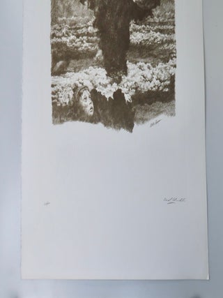 "I LOOK TO THE CHILDREN - What would lie before them if God wearied of mankind." - A large format print #250/400 of an intaglio drawing of Winston S. Churchill by Curtis Hooper, signed and numbered by Churchill's daughter, Sarah