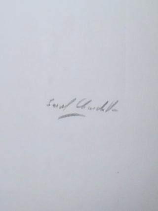 "I LOOK TO THE CHILDREN - What would lie before them if God wearied of mankind." - A large format print #250/400 of an intaglio drawing of Winston S. Churchill by Curtis Hooper, signed and numbered by Churchill's daughter, Sarah