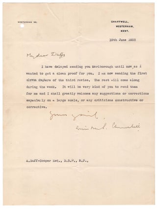 Item #008407 "I shall greatly welcome any suggestions or corrections" - An 18 June 1933 typed...