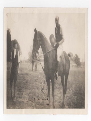 Item #008410 A circa 1925 signed photograph of Winston S. Churchill astride a polo pony in his...