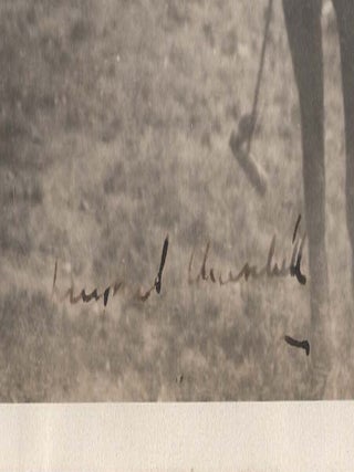 A circa 1925 signed photograph of Winston S. Churchill astride a polo pony in his polo kit in the final years of his more than three decades as a polo player