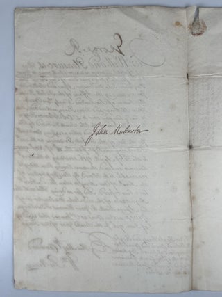 "...Nurses, Medicines and other necessary Contingencys for the use of the Rebell Prisoners..." - An original 15 June 1716 warrant signed by King George I during the first year of his reign authorizing reimbursement of funds spent for care of rebel prisoners captured during the Jacobite rebellion that challenged his enthronement