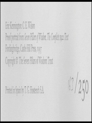 Seven Pillars of Wisdom: a triumph, the complete 1922 'Oxford' text, four volume limited and numbered edition of 1997
