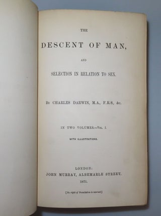 The Descent of Man, and Selection in Relation to Sex