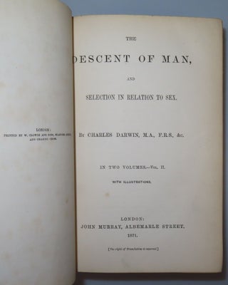The Descent of Man, and Selection in Relation to Sex