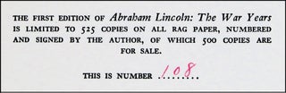Abraham Lincoln, The War Years, complete in four volumes
