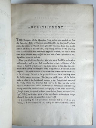 The Canterbury Tales of Chaucer. To which are added an essay on his language and versification, and an introductory discourse: together with notes and a glossary.