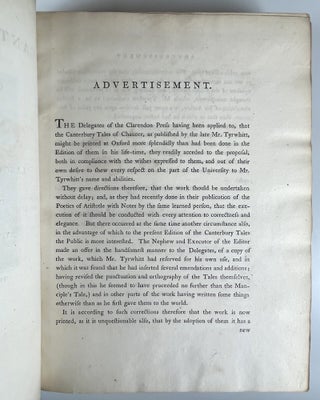 The Canterbury Tales of Chaucer. To which are added an essay on his language and versification, and an introductory discourse: together with notes and a glossary.