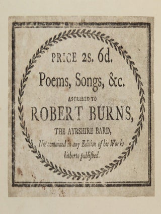 Poems Ascribed to Robert Burns, the Ayrshire Bard, in a fine, full green Morocco Victorian binding