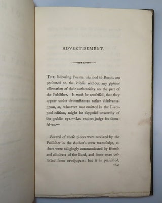 Poems Ascribed to Robert Burns, the Ayrshire Bard, in a fine, full green Morocco Victorian binding