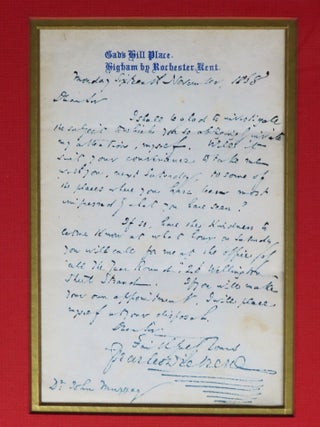 Item #008527 "I shall be glad to investigate the subject to which you so obligingly invite my...