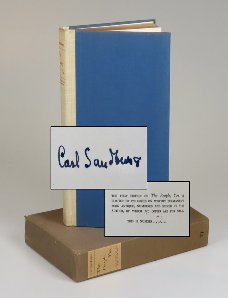 The People, Yes, an exceptional, unread copy of the publisher's signed and limited first...