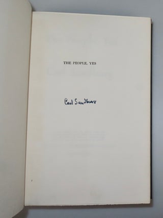 The People, Yes, an exceptional, unread copy of the publisher's signed and limited first edition, retaining the original dust jacket and slipcase