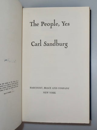 The People, Yes, an exceptional, unread copy of the publisher's signed and limited first edition, retaining the original dust jacket and slipcase