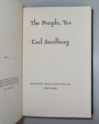 The People, Yes, an exceptional, unread copy of the publisher's signed and limited first edition, retaining the original dust jacket and slipcase