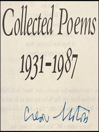 The Collected Poems: 1931-1987, signed by Milosz