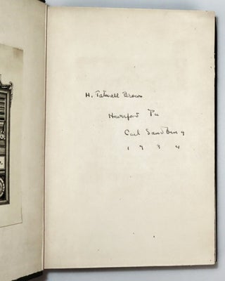 Smoke and Steel, inscribed, signed, and dated by Sandburg in Haverford, Pennsylvania in 1934