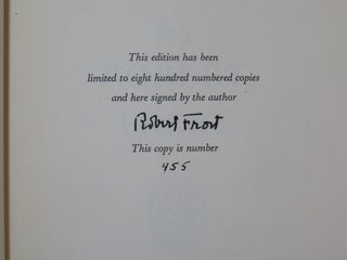 A Masque of Reason, the signed limited edition, copy number 455 of 800 in the original slipcase, from the personal collection of one of Frost's first bibliographers, W. B. Shubrick Clymer