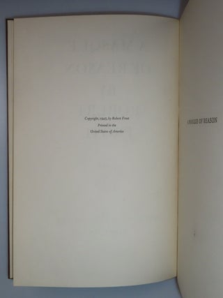 A Masque of Reason, the signed limited edition, copy number 455 of 800 in the original slipcase, from the personal collection of one of Frost's first bibliographers, W. B. Shubrick Clymer
